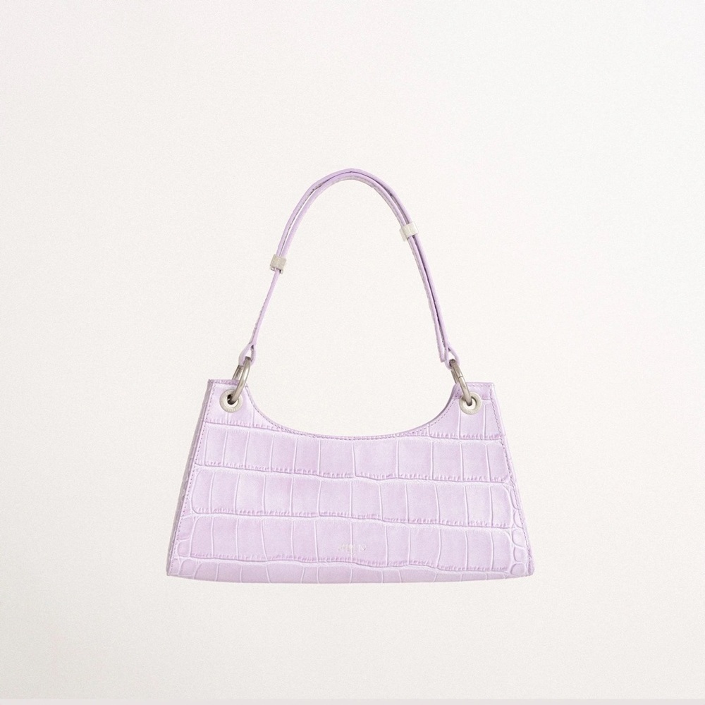 APEDE MOD Purple Croc Froggy Bag Silver Metal